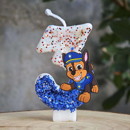 Paw Patrol Candle 0-9 Number Candle Paw Patrol Cartoon Character Party Cake Plug-in Birthday Cake Decoration Baby Shower Gift