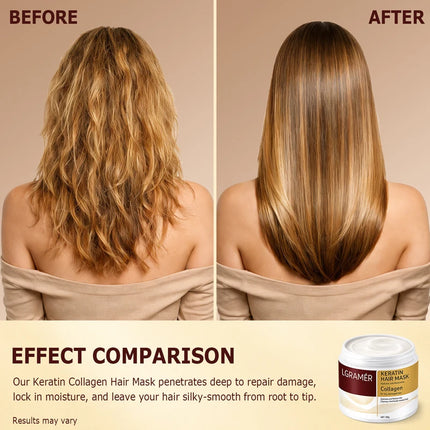 100g/250g Collagen Keratin Hair Mask Moisturizer Repair Conditioner Damaged Frizzy Hair Smooth Revitalizing Hair Care for Adult