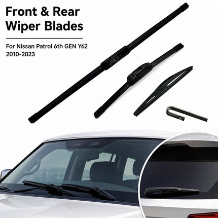 For Nissan Patrol 6th GEN Y62 2010-2023 Front Rear Wiper Blades Windshield Brushes Platinum Accessories V8 Spark Set