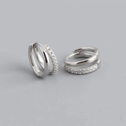 Fashion Stainless Steel Zircon Star Hoops Earrings For Women Vintage Crystal Zirconia Circle Earrings Punk Unisex Rock Jewelry