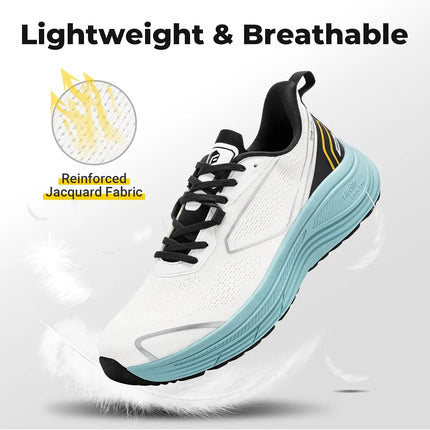 FitVille Men's Wide Fit Road Running & Walking Trainers, Lightweight Cushioned Sneakers with Arch Support and Slip-Resistant Outsole, Comfort Footwear for Swollen Feet & Plantar Fasciitis