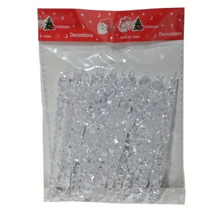10Pcs Christmas tree icicle decoration, hanging acrylic crystal Christmas decoration 5.1 inches (about 13 centimeters) transparent plastic icicle used for Christmas trees and winter wonderland decoration products