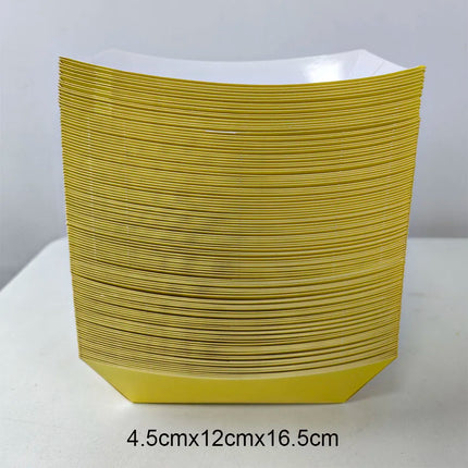 6/12/24 Solid Color Paper Food Trays Disposable Food Boat Black White Blue Yellow Popcorn Box Baby Showe Birthday Party Supplies