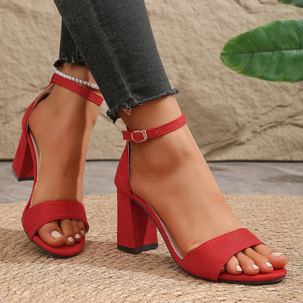 Women Sandals High Heels 2026 New Summer Fashion Square Shoes Women Elegant Dress High Heels Outdoor Leisure Slide Sandals