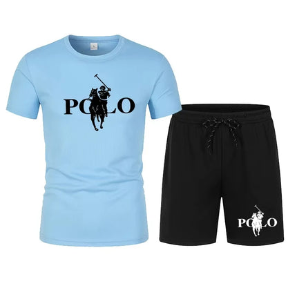 2026 Summer Fashion Trend Leisure Sports Set Mesh High Street Men's Set T-shir