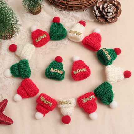 10/20Pcs Merry Christmas Decoration Santa Hat Xmas Tree Pendant Ornament for Home Decor New Year 2026 Navidad Gift Accessories