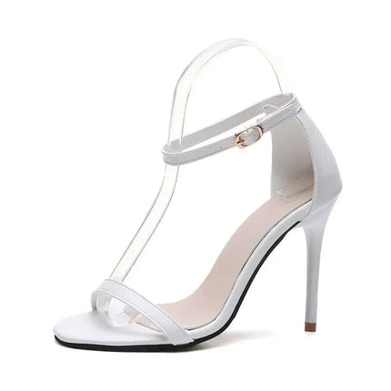 Maogu 2023 Women Slippers Sandals New 6cm/10cm Sexy Thin High Heels Summer Sandales Black White Apricot Women's Summer Shoes 34
