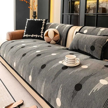 Luxury Soft Sofa Cover for Living Room Non-Slip Solid Thick Sofa Cushion Mat Simple Style Plush Sofa Towel Home Couch Decor