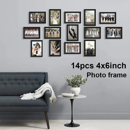 5/7/9/14ps Black Combination Blank Photo Frame Set Nordic Home Decor Family Photo Frame Wall Art Poster Prints Without Mat