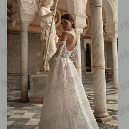2026 lvory Lace Wedding Dresses Sweetheart A Line Bride Gowns Elegant Full Sleeve Bridal Dress Customized robe de mariée  2025