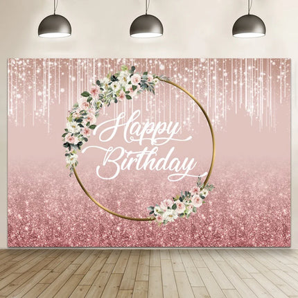 Happy Birthday Banner Backdrop Shiny Diamonds 18th Birthday Decoration Canvas 30th Party Photography Background