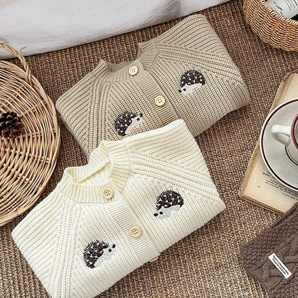 2025 Winter New Baby Long Sleeve Knitted Romper Cartoon Embroidery Infant Boy Girl Thick Warm Jumpsuit Newborn Toddler Clothes
