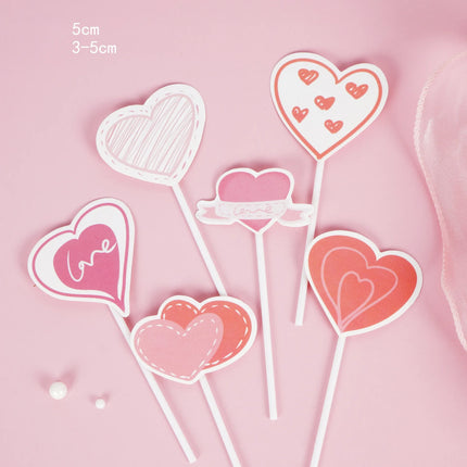 Couples Kiss Heart Love Bear Cake Cupcake Topper Happy Birthday Valentine's Day Party Dessert Wedding Decor Baking Supplies