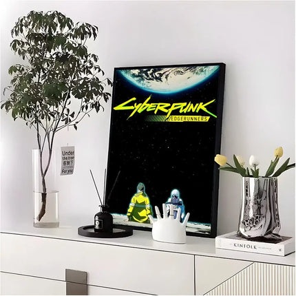 C-Cyberpunk Edgerunners Poster HD art sticky wall waterproof home living room bedroom bar aesthetic decoration