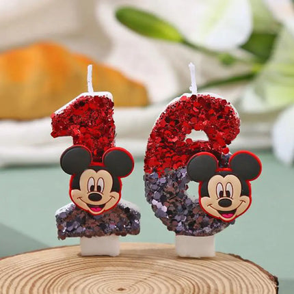 Hot Mickey Minnie Mouse  CandleHappy Birthday Number 0-9 Candles Cartoon Cake Cupcake Topper Party Decoration Supplies DIY Gifts