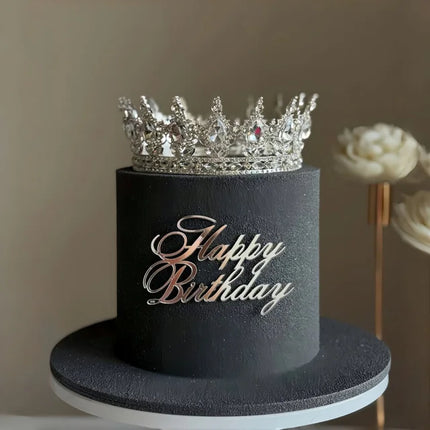 1Pcs Acrylic Happy Birthday Dessert Decoration Cake Toppers Gold for Children Party Birthday Gift Cake Toppers Baking Supplies