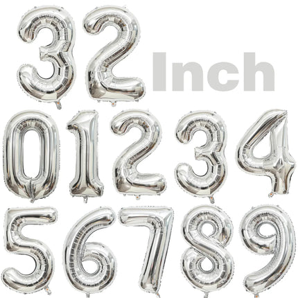 32Inch Multicolor Number 7 Balloon Large Number Balloons 0-9 Boys Girls Birthday Decoration Women Men Party Anniversary Supplies