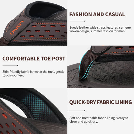 Men's Sport Flip Flops Casual Comfortable Sandals Outdoor Slipper with Anti-Slip Soft Sole Massage Feature for Slip-On Convenience