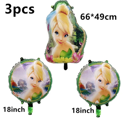 Cartoon Tinker bell Kids Birthday Party Decoration Tableware Elf Fairy Paper Plate Tablecloth Balloon Tinkerbell Party Supplies
