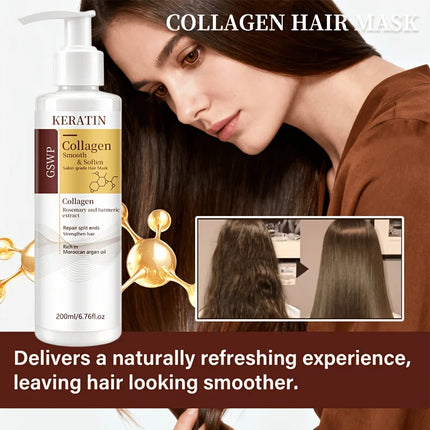 GSWP Collagen & Keratin Hair Mask. Deeply Moisturises and Repairs Damaged Hair. Strengthens and Softens Hair. Gift Pack, 200ml