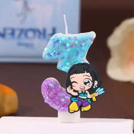 3 Style Cute Girl Group Hunter's Digital Candle Numbers 0-9 Kids Birthday Cake Decoration Cartoon Party Supplies Accessory