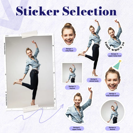 Custom Stickers PVC Waterproof Die Cut Vinyl Face Labels Round Personalized Sticker for Laptop Birthday Party Wedding Business