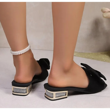 Trend Women Slippers Lightweight Slides Women New Fashion Sandals Summer Bow Keep Warm Shoes Women Flat Plus Size Slippers