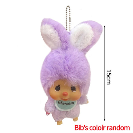 Cute Monchhichi Baby Doll Keychain Birthday Party Gift Monchhichi Hanging Pendant Doll for Bags Cartoon Monkey Pendant