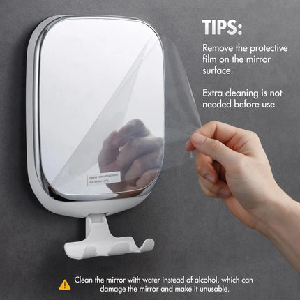 TAILI Shower Fogless Makeup Mirror With Holder Suction Cup Shower Shave Round Acrylic Mirrors Bathroom Mirrors Washroom