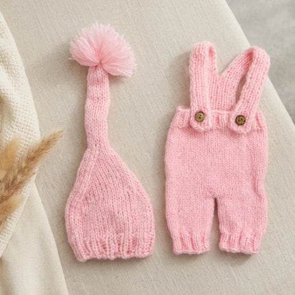Handmade Knitted Newborn Romper Hat Set Baby Photography Studio Props Cute Infant Photo Outfit Accessories 0-3M