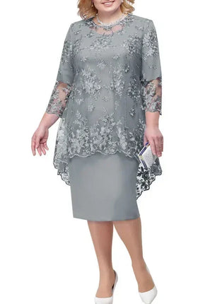 2026 Women's Summer Plus Size Party Dress for Wedding Guest Luxury Elegant Lace Floral Prom Bodycon Chub Women's Maxi Dresses