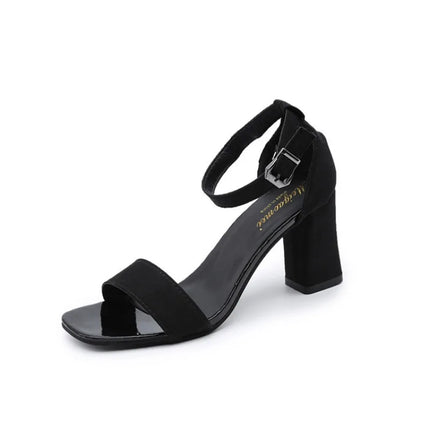 Women's 2025 Summer Fashion Sandals Medium High Heel Plus Size 34-42 Outdoor Sandalias Elegant Bridal Buckle Strap Wedding Shoes