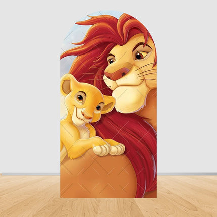 Simba The Lion King Arch Photography Backdrop Cover Elastic Fabric Baby's 1st Birthday Party Decor Photo Studio Background Props