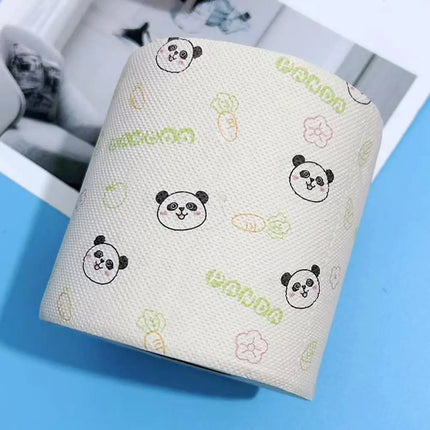 Panda Print Bamboo Toilet Paper Unique Fun Design Soft Pulp Hand Towel For Office Use Patterned Toilet Roll