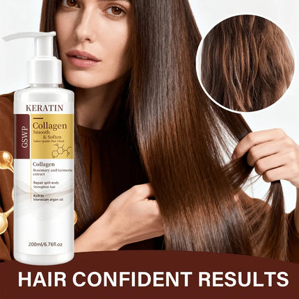 GSWP Collagen & Keratin Hair Mask. Deeply Moisturises and Repairs Damaged Hair. Strengthens and Softens Hair. Gift Pack, 200ml