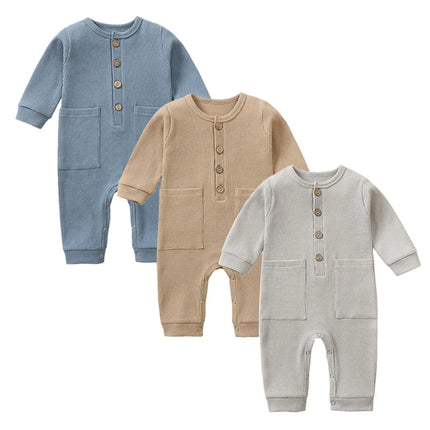 100% Cotton Jumpsuits Newborn Baby Rompers Folded Gloves Long Sleeved Sleepsuits Infantil Sleepers Roupa De Bebe Macacao Jumper