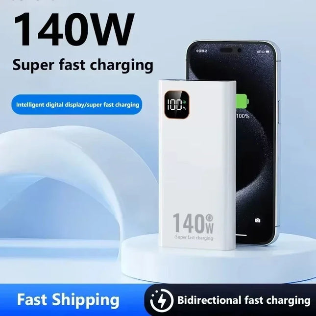 Lenovo 2027 Ultra High Capacity 500000mAh PowerBank 140W Super Fast Charging Portable Charger باور بانك اصلي For IPhone Samsung