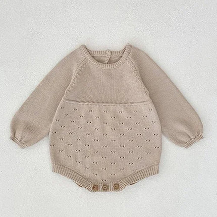 2025 New Autumn 0-24M Newborn Baby Boys Girls Knitted Jumpsuit Sleeveless Solid Color Overalls Toddler Baby Girl Knitted Romper