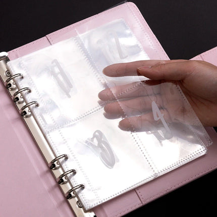 A5 6-Hole Loose Leaf Polka Dots Binder Photocards Collect Book Kpop Photo Albums Diary Agenda Planner Cover Cash Budget Storage