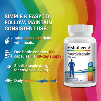 Men's Multivitamin Supplement - High Potency Formula, for Brain, Eye & Heart Health, for Brain, Eye & Heart Health
