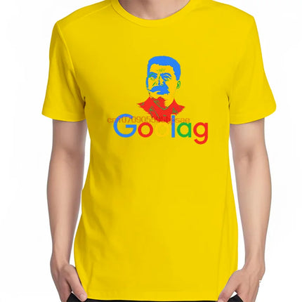Men's Cotton Graphic Tee Short Sleeve Funny Goolag Ussr Stalin Artsy Awesome Shirt New Arrival Top Quality Vintage Style