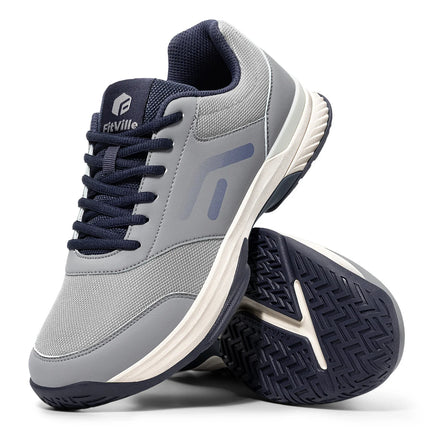 FitVille Men'S Extra Wide Pickleball & Table Tennis Shoes, Comfort Cushioned Hard Court Casual Sneakers Suitable For Baseball