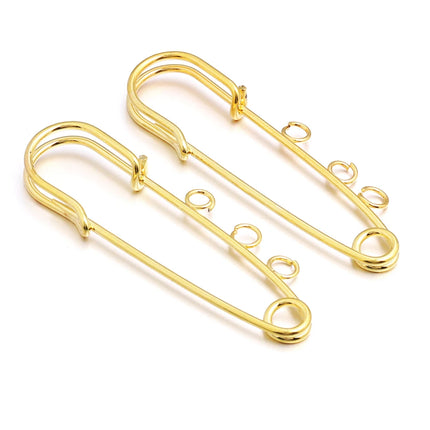 5-10pcs/lot Safety Pins Brooches Blank Base Brooch Pin With Loops Fasteners Pin For DIY Jewelry Making Brooch Charm Accessories