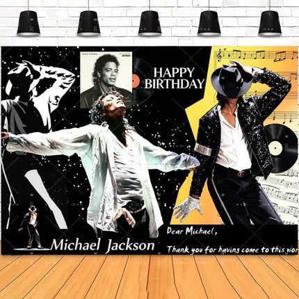 Michael Jacksons Birthday Party Decorations Fans Party Supplies Cake Topper Balloons Background Photo Studio Photography Props