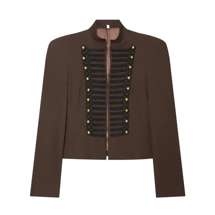 TFAFXY 2026 Spring Women Casual Jacket Thin Sleeve Patchwork Short Coat Female Holiday High Street Crop Top