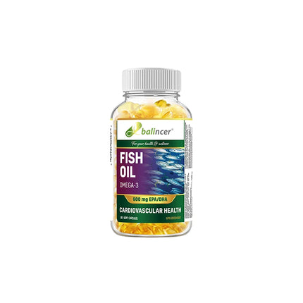 630mg Wild Caught Omega 3 Fish Oil Softgels, Rich EPA & DHA Daily Nutrient Supplement, Brain Eye Joint Skin & Immune Support