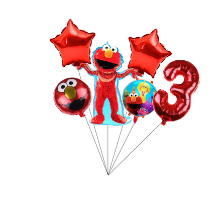Cartoon Sesames  Street Birthday Party Decor Elmo and Friends Theme Tablecloth Plate Balloon Set Cake Decor Baby Shower