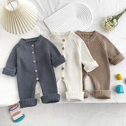 Baby Autumn Clothes Long Sleeved Sweater Baby Cute Jumpsuit Knitted Clothes Newborn Outdoor Rompers Clothes