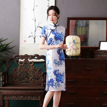 Ethnic Style Party Performance Costume Hanfu Cheongsams Autumn Chinese Style Dress for Women Clothing Fashion Clothes Qipao