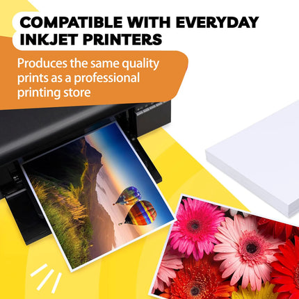 100 Sheets 230Gsm Glossy Photo Printing Paper Single-Side 4R (4x6 Inch) 60lb Thick Inkjet Paper for Home Office Use